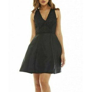 NWT AX Paris Crochet Lace Floral Mini Skater Dress